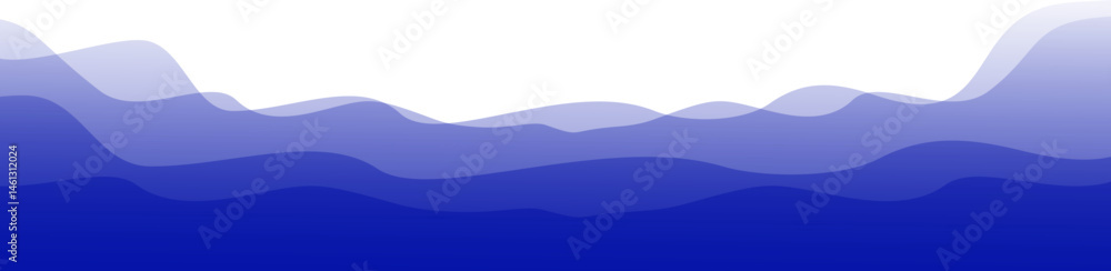 Naklejka premium Blue Wave Transparent Corner Border