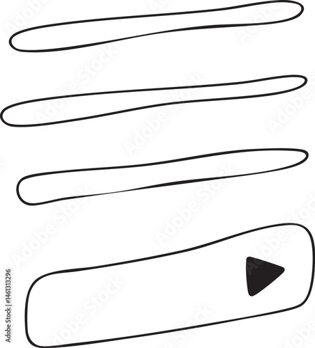 Three curved lines ascend vertically culminating in a play button.