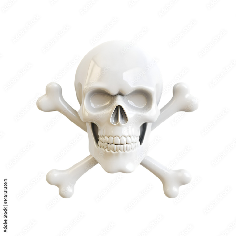 White skull and crossbones danger symbol White skull and crossbones danger symbol