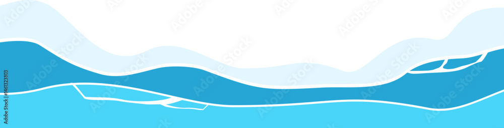 Naklejka premium Wave Water Corner Border
