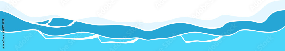 Naklejka premium Wave Water Corner Border
