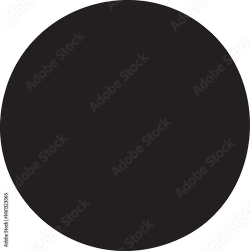 A simple solid black circle dominates the