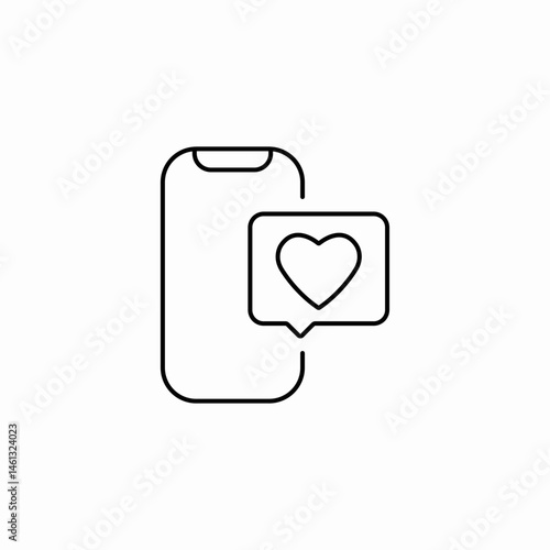 phone heart icon sign vector
