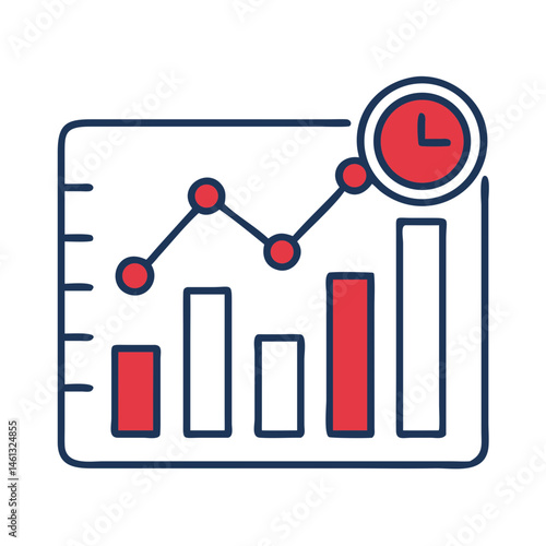 Progress tracking icon, data analysis, time management, for websites