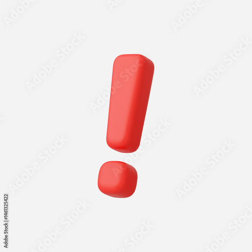 3d Realistic Exclamation sign  icon vector illustration