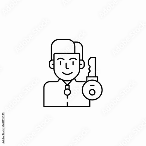 security man key icon sign vector
