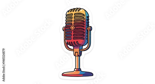 Colorful Retro Microphone Illustration