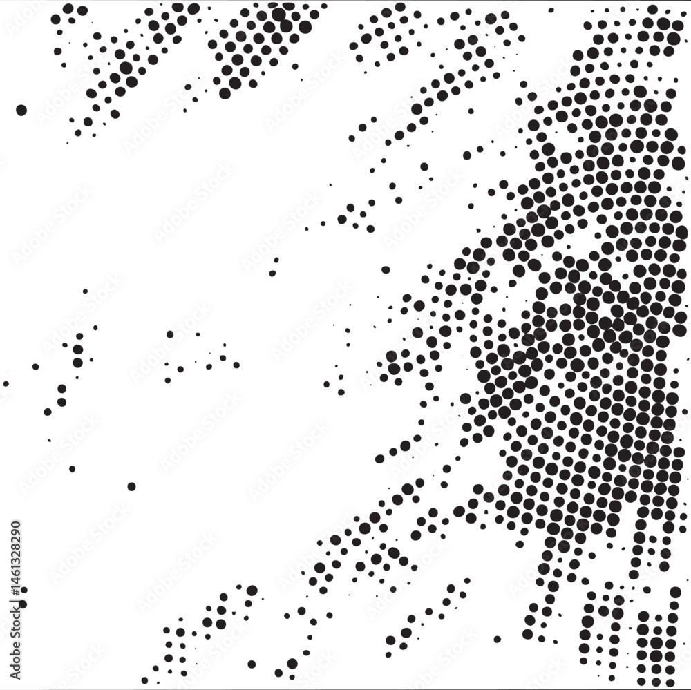 A silhouette of a person is formed by scattered dark dots on a white background. A silhouette of a person is formed by scattered dark dots on a white background.