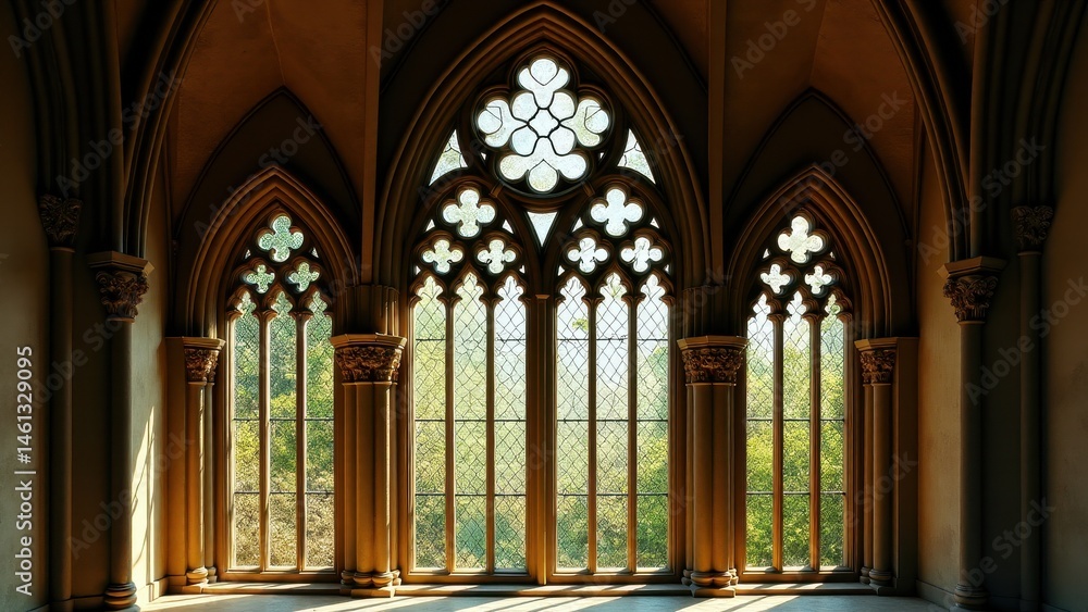 Fototapeta premium Gothic tracery window detail