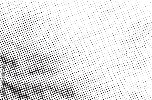 A dynamic halftone transitions from dark to light creating a sense of movement and depth.