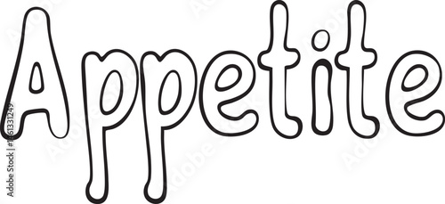 Bold stylized word 'Appetite' rendered in black ink on a dark background.