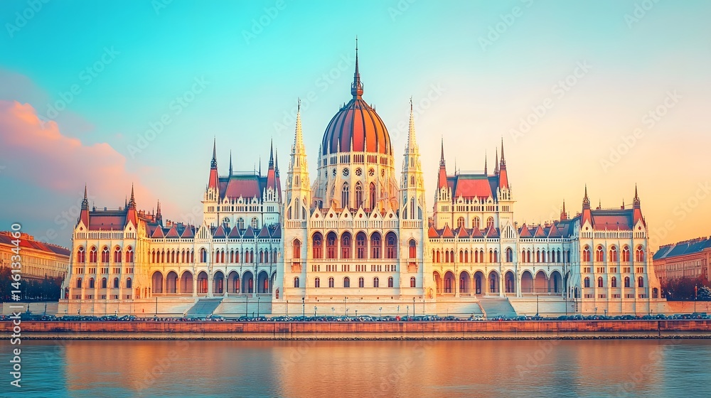 Fototapeta premium The Parliament Building in Vienna with clear sky