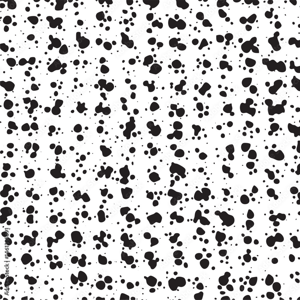 A scattered of black and white dots covers the entire
