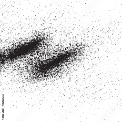 Dense black dots create a blurred shadowed area on a white surface.