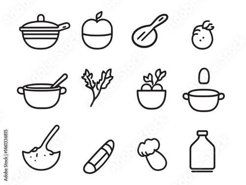 Minimalist Custard Line Art Ideal for Digital Art and Design Projects