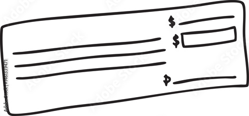 A black and white check with dollar signs.
