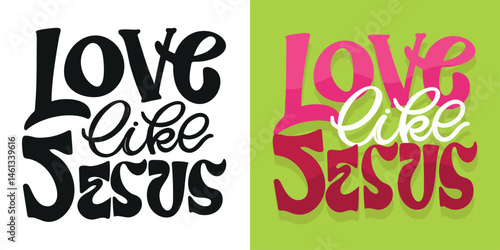 Postcard about Jesus - Lettering quote hand drawn doodle postcard. T-shirt design, mug print.