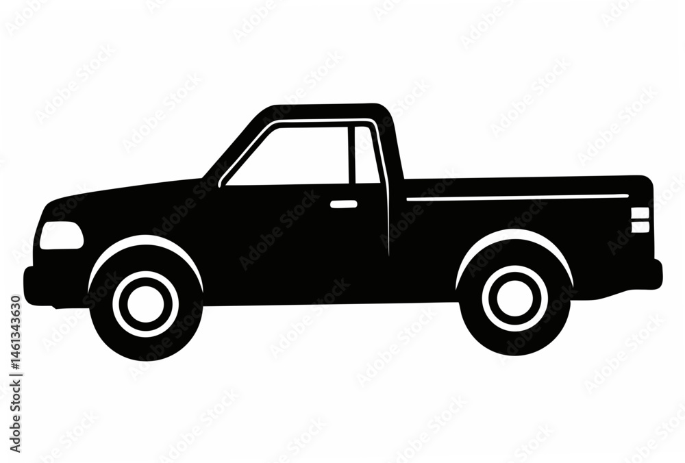 Fototapeta premium pickup silhouette vector