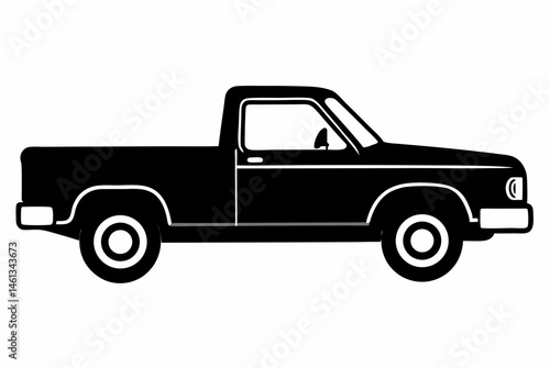pickup  silhouette vector