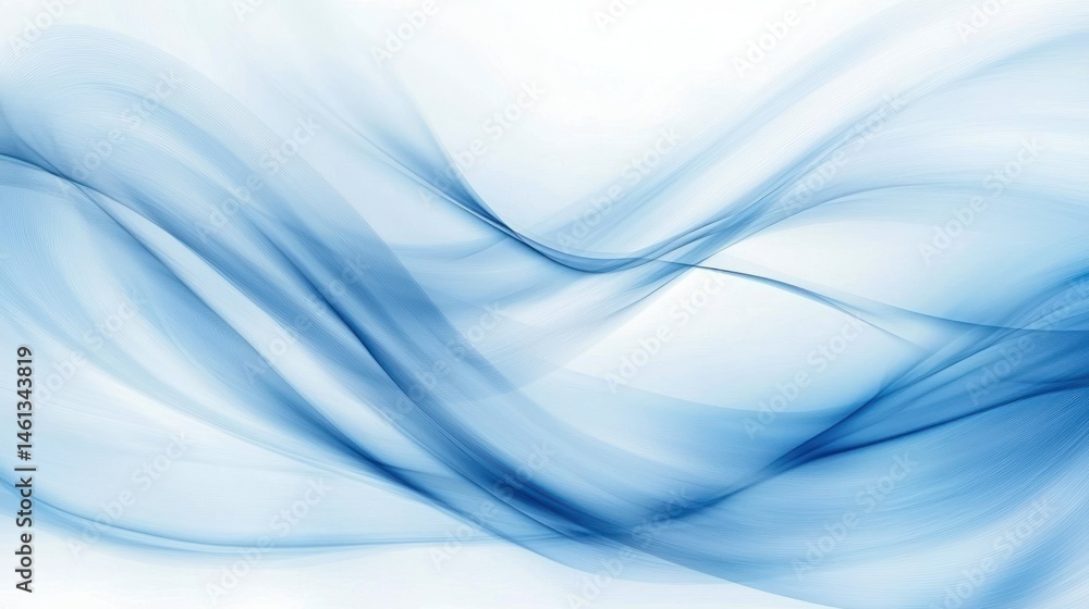 Fototapeta premium Abstract design with flowing, light blue shapes.