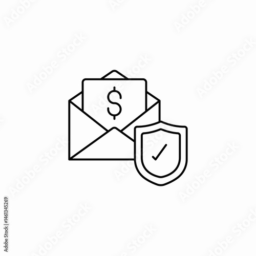insured wage icon sign vector