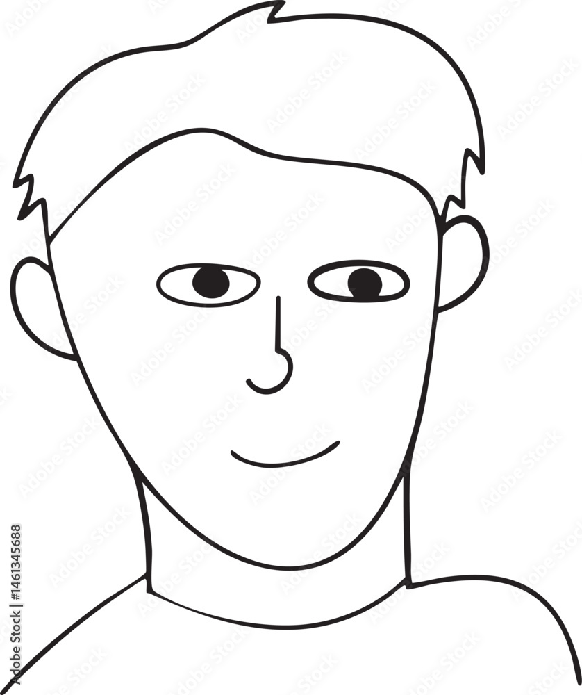 A young man's simple black and white portrait. A young man's simple black and white portrait.