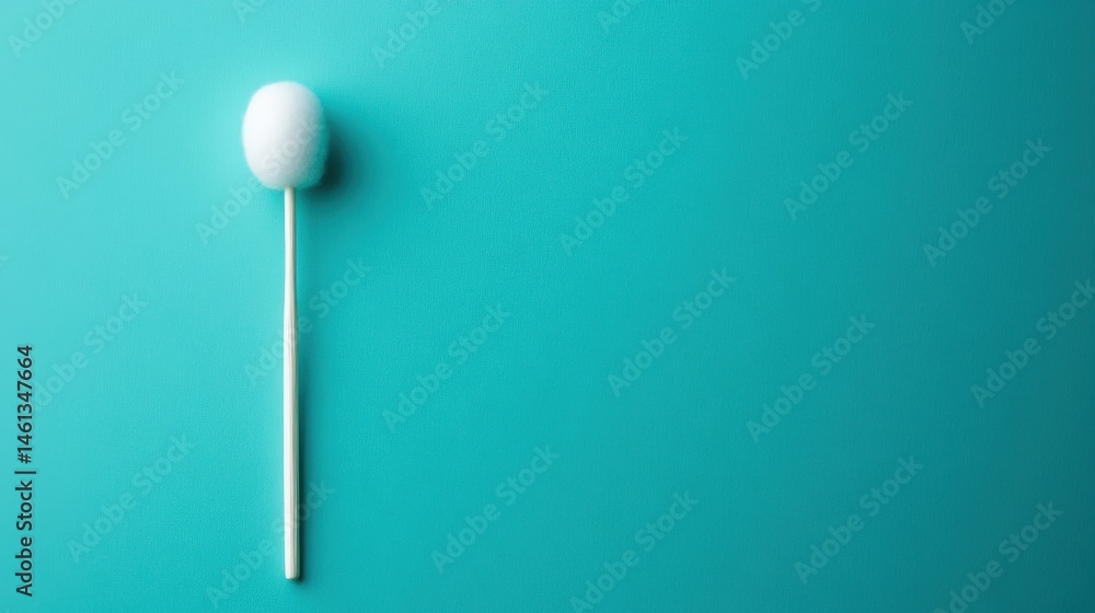 White Round Lollipop on Teal Background White Round Lollipop on Teal Background