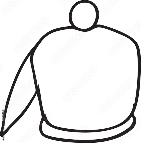 A simple outline of a tall hat with a circular ornament.