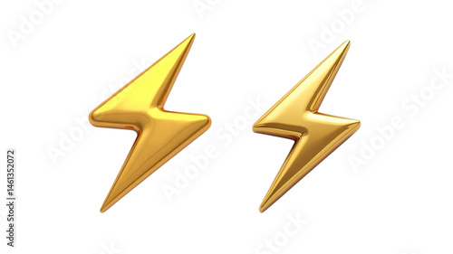 3d golden lightning icon (png)