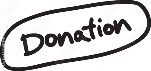 A handwritten circle contains the word 'Donation' in bold black lettering.