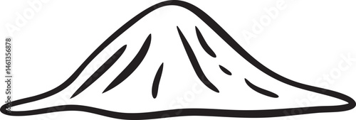 A simple black-and-white outline of a gentle hill.