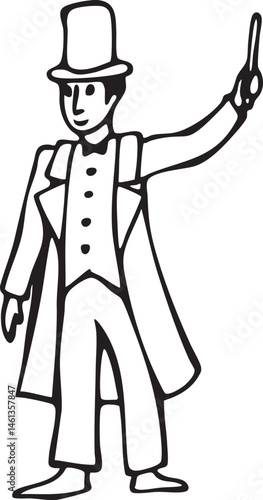 A distinguished gentleman gestures with a pointer.