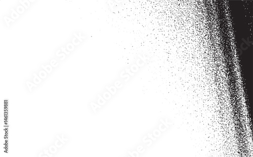 A textured white background with scattered dark dots.