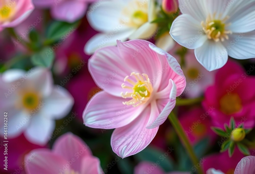 Delicate Japanese anemone blooms, saucer-shaped, pastel pink and white petals, soft focus, floral background, white, lovely Delicate Japanese anemone blooms, saucer-shaped, pastel pink and white petals, soft focus, floral background, white, lovely