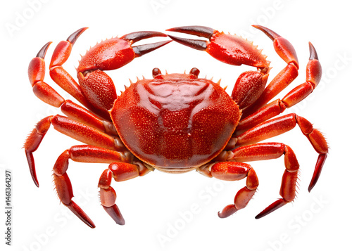 red crab isolated on white background. PNG Transparent.