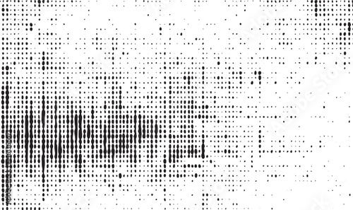 A black and white abstract of densely packed dots.