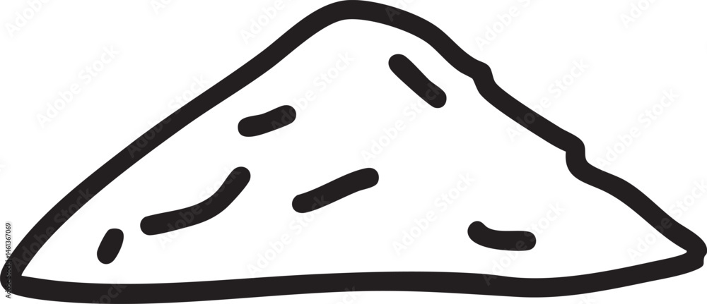 Obraz premium A stylized pile of sand sits on a white background.