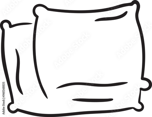 Two white cushions rest on a flat surface.