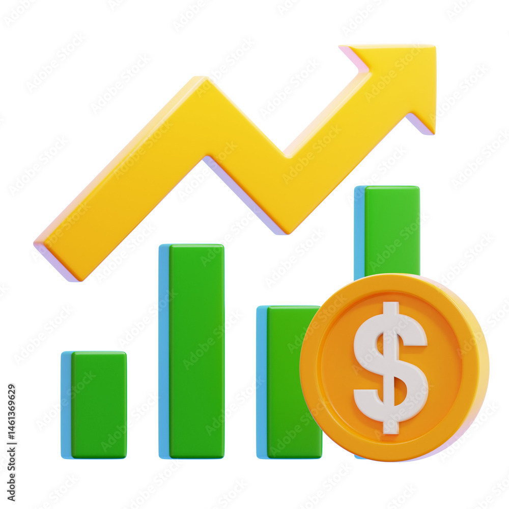 Financial Growth Bar Chart with Arrow Financial Growth Bar Chart with Arrow
