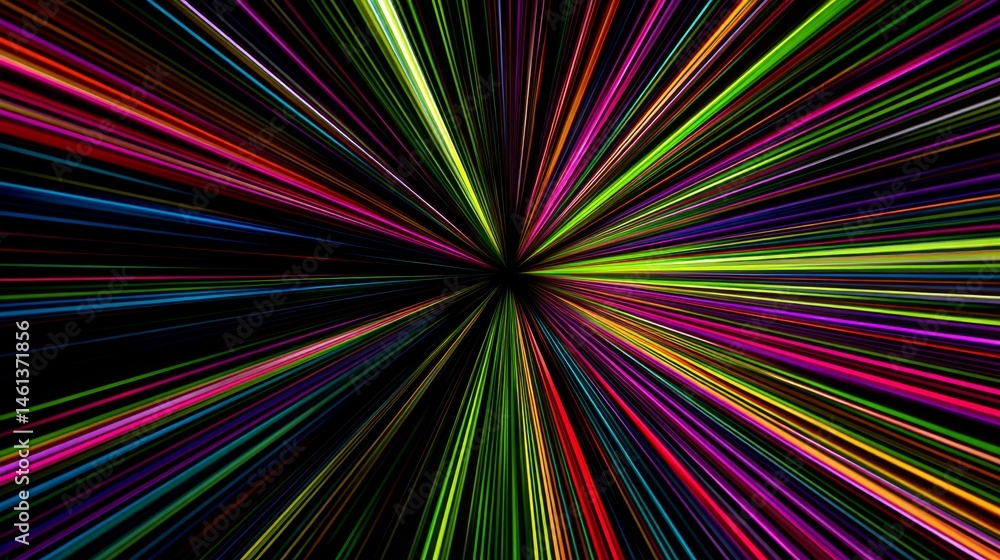 Colorful Light Burst with Radiating Lines and Dynamic Motion Effects