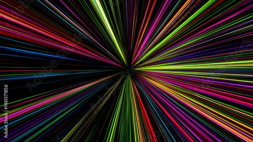Obraz na płótnie Colorful Light Burst with Radiating Lines and Dynamic Motion Effects w salonie