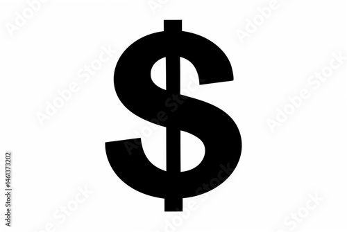 dollar sign  silhouette vector