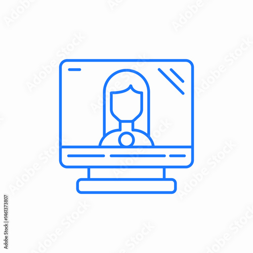 online meeting icon sign vector