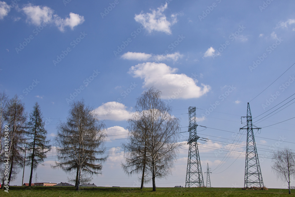 Słupy energetyczne – linia wysokiego napięcia