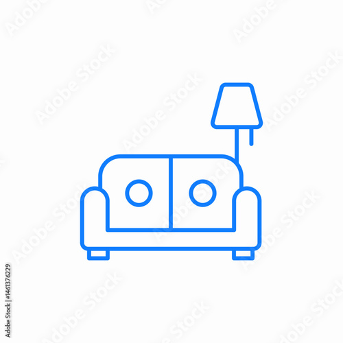 sofa lamp icon sign vector