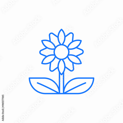 sunflower plant icon sign vector