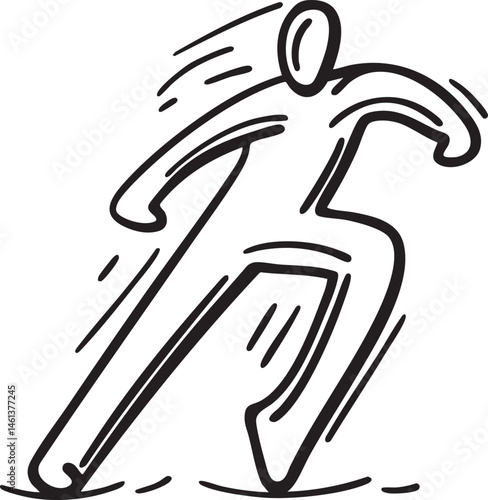 A figure skates swiftly across a frozen surface.