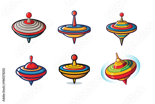 spinning top illustration vector icon isolated on white background.eps