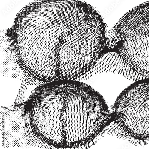 Three peaches are stacked vertically creating a layered composition.