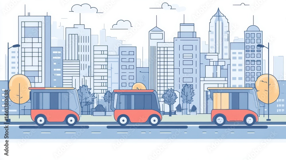 Fototapeta premium Enhancing last mile mobility solutions for public access in urban areas